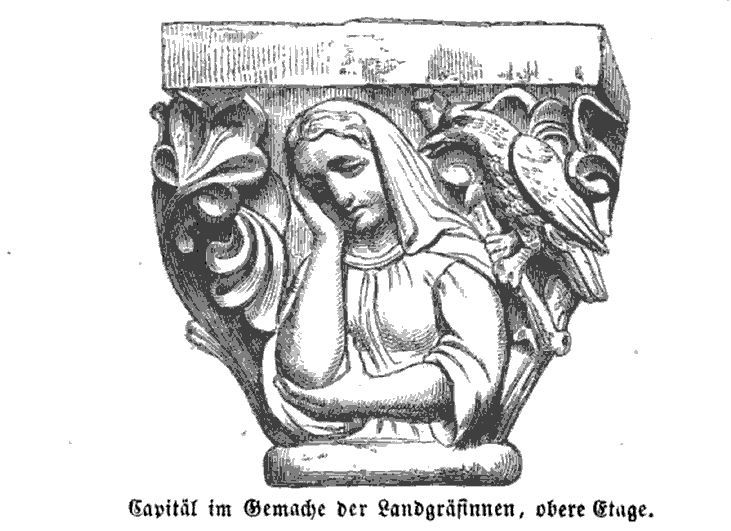 Wartburg, Capitäl im Gemach der Landgräfinnen, obere Etage 2