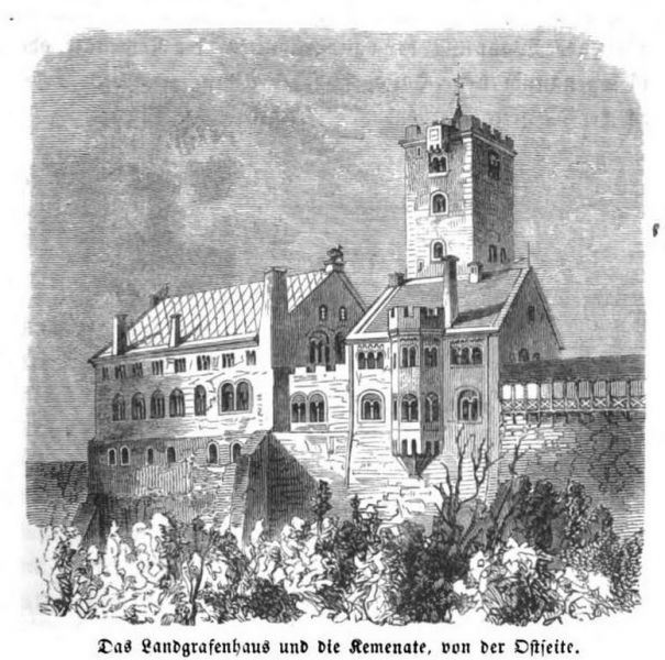 Wartburg, Das Landgrafenhaus und die Kemenate, von der Ostseite