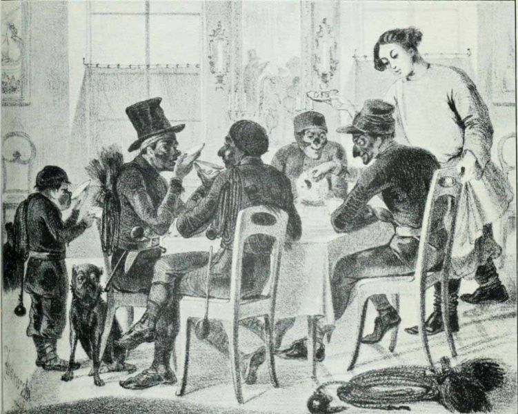 009 Schornsteinfeger im Restaurant (Aus Jukowsky, Scènes populaires Russes)