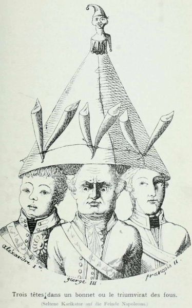 017 Trois têtes dans un bonnet ou le triumvirat des fous (drei Verrückte in einer Kappe)