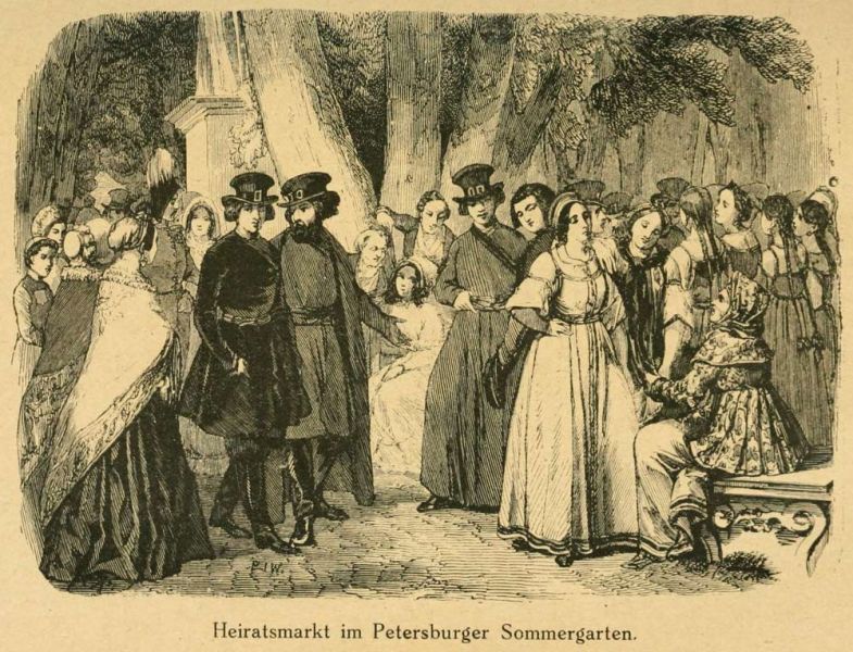 Heiratsmarkt im Petersburger Sommergarten