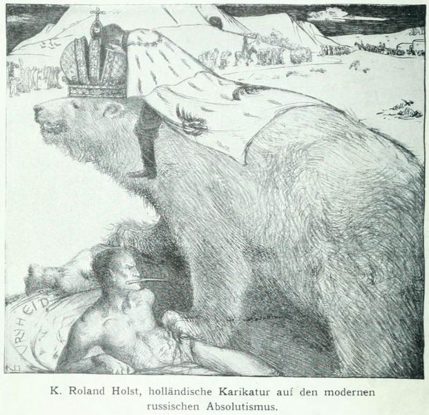 K. Roland Holst, holländische Karikatur auf den modernen russischen Absolutismus