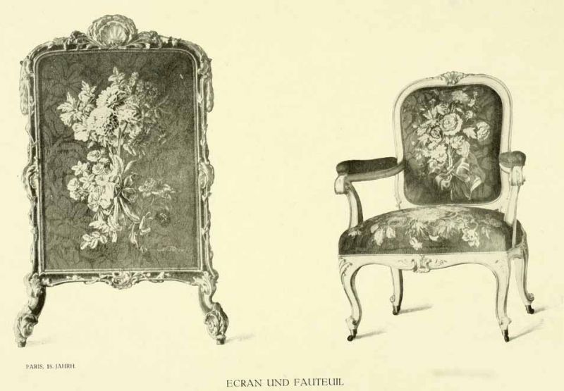 XXXVIII. Ecran und Fauteuil. — Paris, 18. Jahrhundert. 
