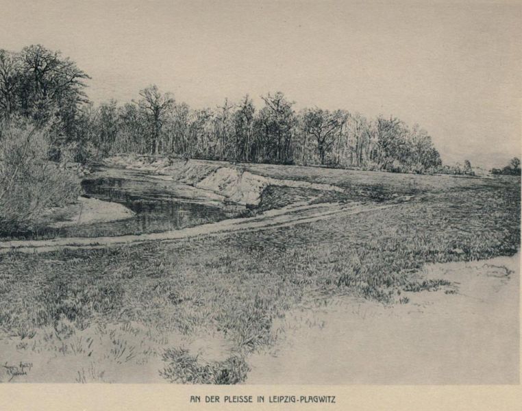 An der Elster in Leipzig-Plagwitz — Feder — Dresden, Kupferstich-Kabinett 