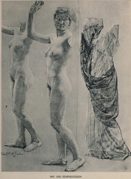 Akt- und Gewandstudien — Kreide usw. — Leipzig, Museum der bildenden Künste 