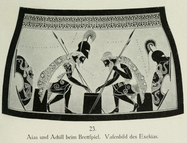 Aias und Achill beim Brettspiel. Vasenbild des Exekias.