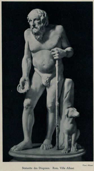 Diogenes von Sinope (* ca. 400/390 v. Chr.; † 328/323 v. Chr.) griechischer Philosoph war Schüler des Antisthenes (und dieser wiederum ein Schüler des Sokrates).