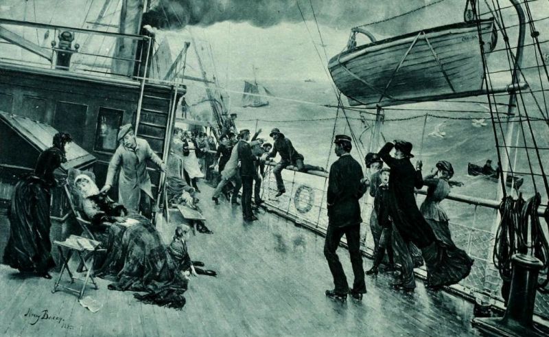 Gesellschaft auf dem Schiff