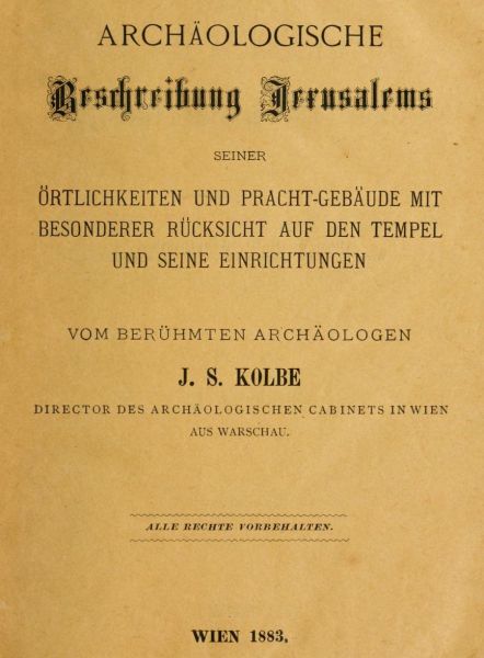 000 Archäologische Beschreibung Jerusalems