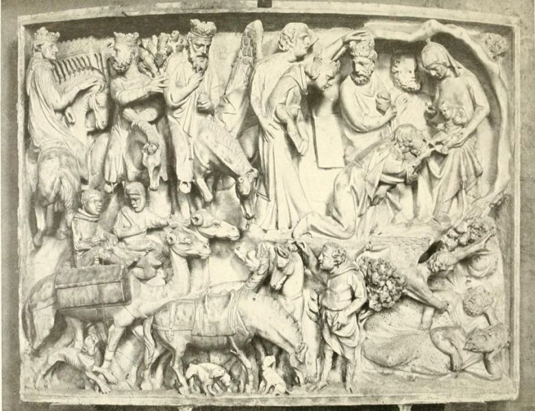 004. Giov. Pisano, Anbetung der Könige, Mus., Pisa 
