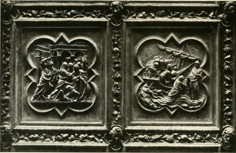012. Ghiberti, Zwei Reliefs, Baptisterium, Florenz 