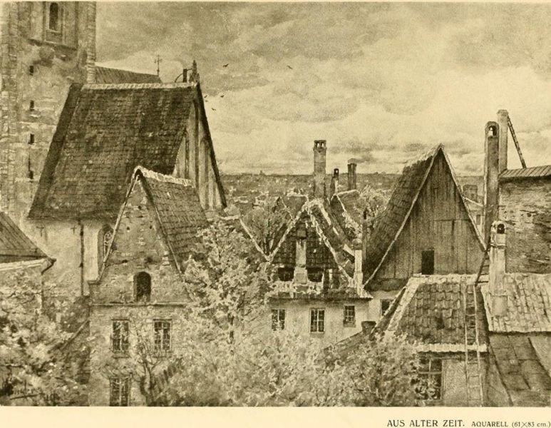 Aus alter Zeit (Aquarell) – Carl v. Winkler, Reval