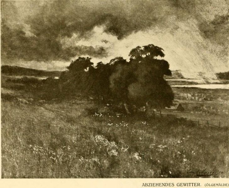 Abziehendes Gewitter (Ölgemälde) – Emil Musso, Schaulen
