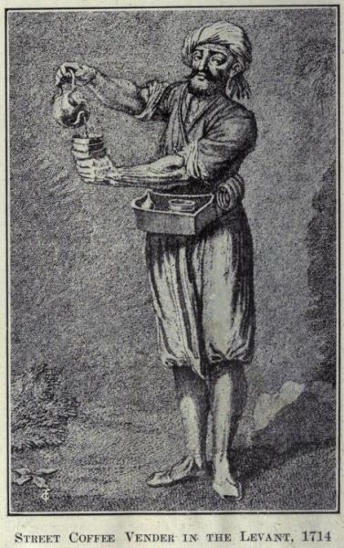 Straßen-Kaffee-Verkäufer in Levante