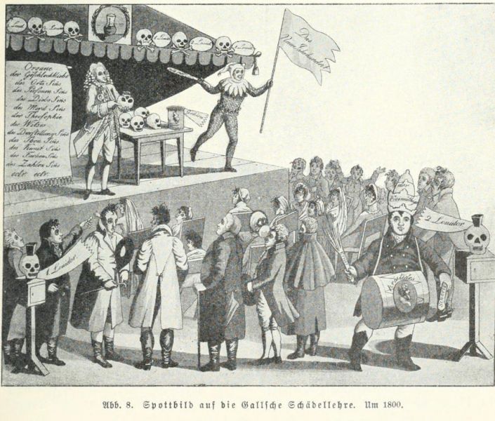 Abb. 8. Spottbild auf die Gallsche Schädellehre. Um 1800.