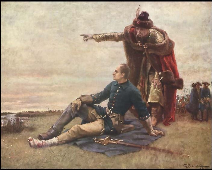 Karl XII. (1682-1718) König von Schweden zusammen mit Hetman Masepa bei Poltawa