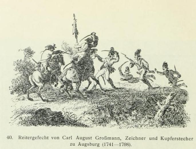 040. Reitergefecht von Carl August Großmann, Zeichner und Kupferstecher zu Augsburg (1741-1798). 