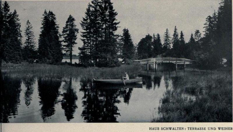S.05 Richard Riemerschmid – Haus Schwalten bei Füssen – Terrasse und Weiher, rechts
