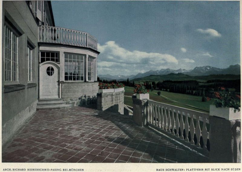 S.09 Richard Riemerschmid – Haus Schwalten bei Füssen – Plattform mit Blick nach Süden