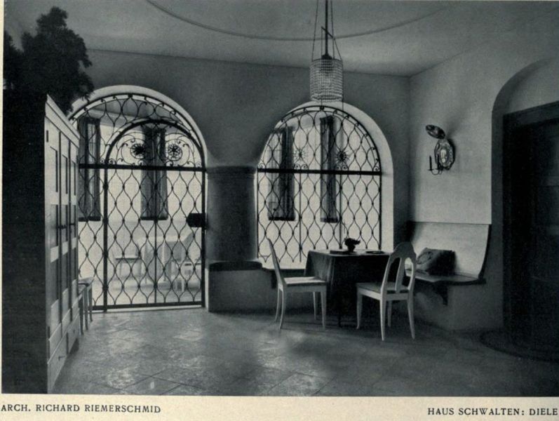 S.10 Richard Riemerschmid – Haus Schwalten bei Füssen – Diele, Ansicht B
