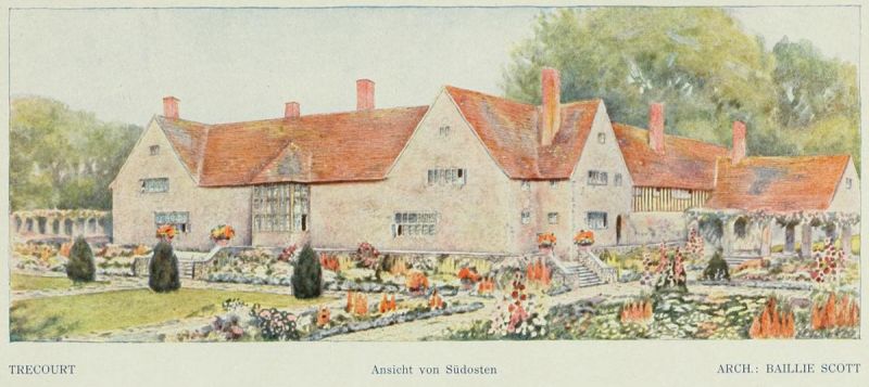 Abb. 00 Trecourt, Ansicht von Südosten. Arch.: Baillie Scott