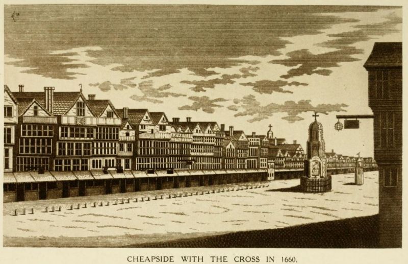 London, Cheapside with the Cross in 1660