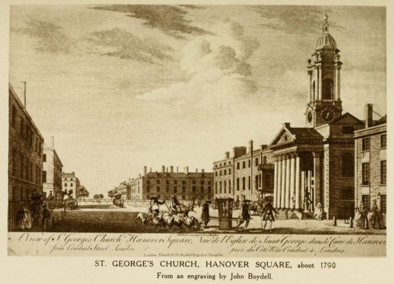 London, St. Georges Church, Hanover Square 1790