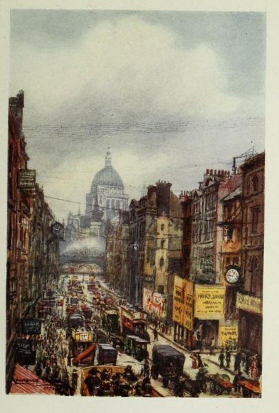 London, St. Pauls, Looking alon Fleet Street