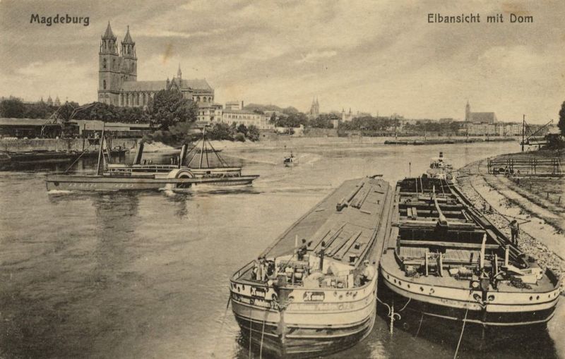 Magdeburg, Elbansicht mit Dom