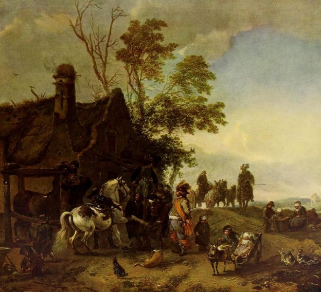 017. PHILIPS WOUWERMAN, Der Scheck vor. der Schmiede 