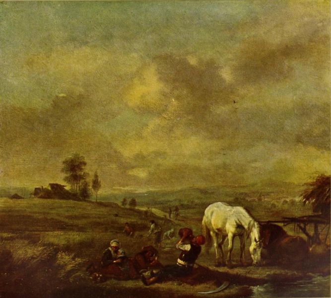 018. PHILIPS WOUWERMAN, Feldarbeiter bei der Mittagsrast 