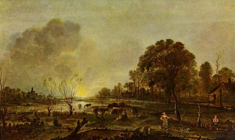 036. AERT VAN DER NEER, Sonnenuntergang 