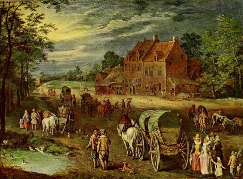 037. JAN BRUEGHEL DER ÄLTERE, Dorfstraße 