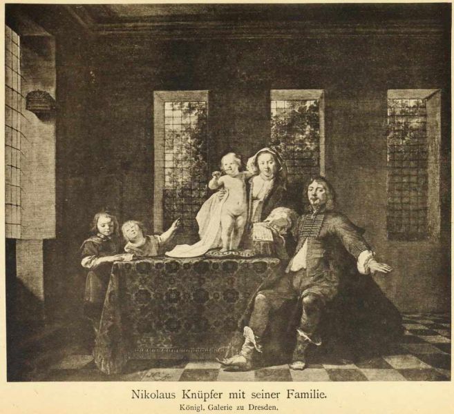 001. Nikolaus Knüpfer mit seiner Familie. Königl. Galerie zu Dresden. Nach Photographie