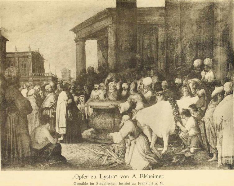 007. Opfer zu Lystra von A. Elsheimer. Städelsches Institut zu Frankfurt a. M. Nach Photographie