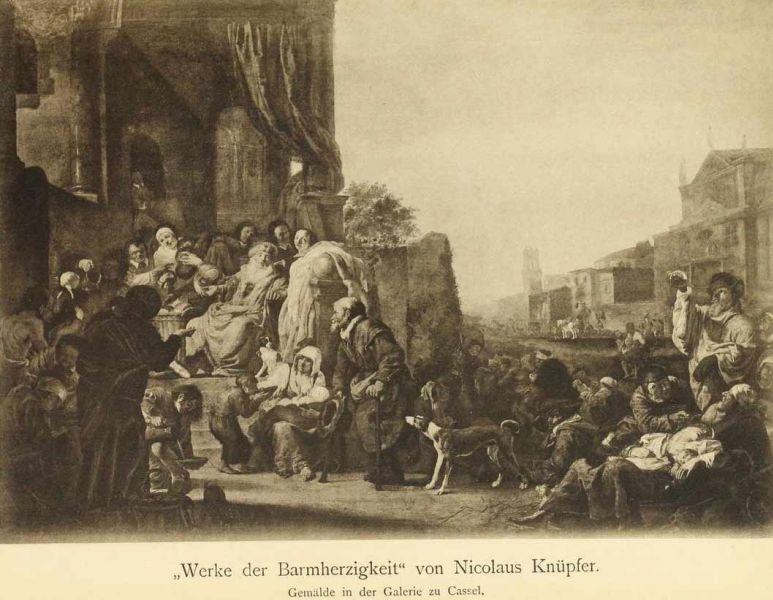  013. Werke der Barmherzigkeit. Gemälde -Galerie zu Kassel. Nach Photographie