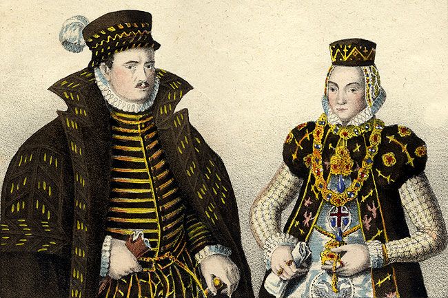 Herzog Johann Albrecht 1.   mit Gemahlin Anna Sophia