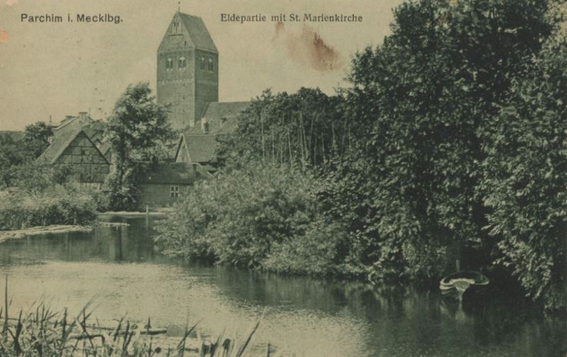 Parchim, Elde-Partie mit St. Marienkirche