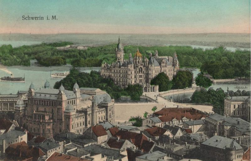 Schwerin - Stadtansicht - Schloss - Hoftheater