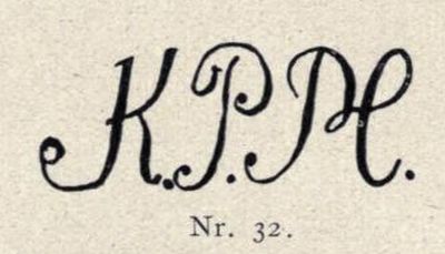 Nr. 32 K (öniglich) P (orzellan) M (anufaktur)
