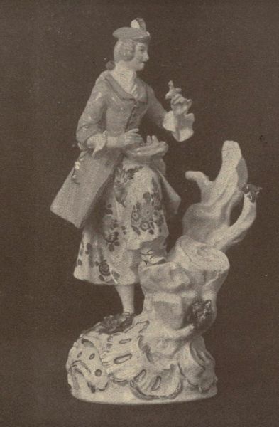 Tafel XVIII. Rokokodame. Modell von Kaendler. Bunt bemalt