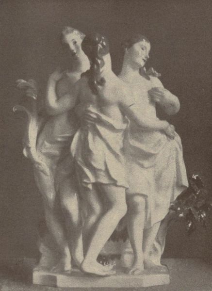 Tafel XIX. Drei Grazien. Modell von Eberlein. Bunt bemalt