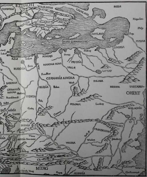 Fig. 1. Karte von Deutschland R. (Nach Hartmann Schedel, Weltchronik. Nürnberg 1493.)