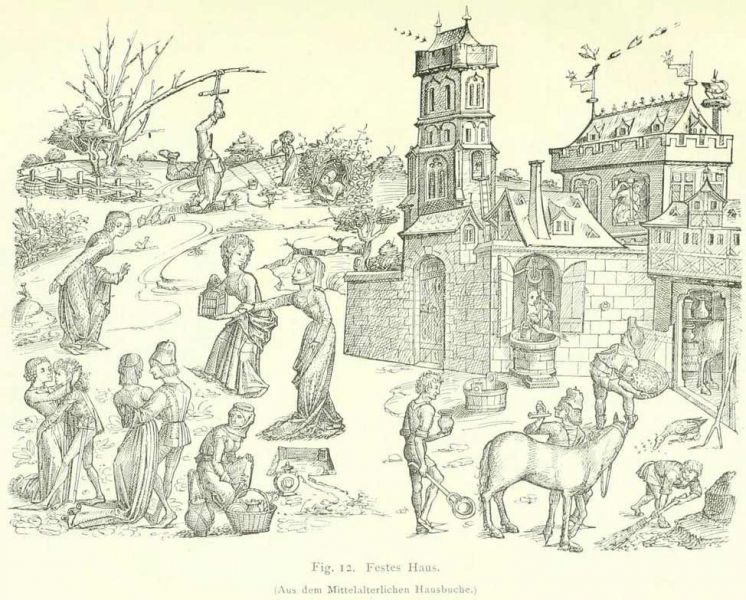 Fig. 12. Festes Haus (Aus dem Mittelalterlichen Hausbuche.)