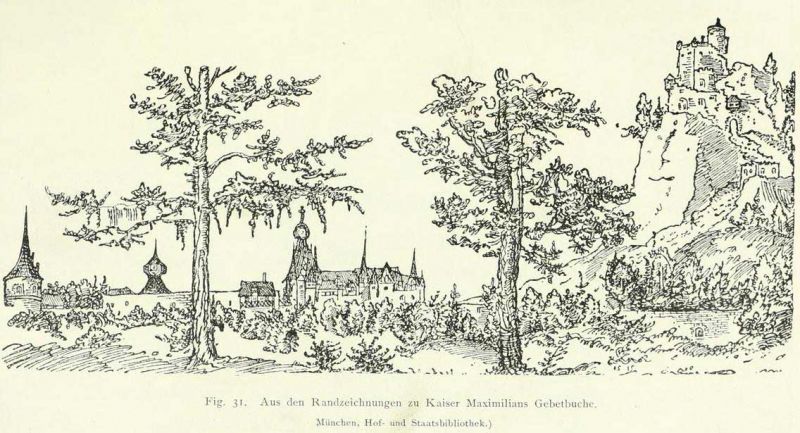 Fig. 31. Aus den Randzeichnungen zu Kaiser Maximilians Gebetbuche. (München, Hof- und Staatsbibliothek.)