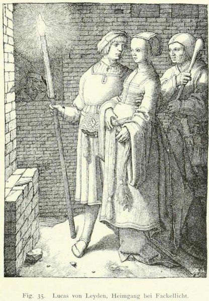 Fig. 35. Lucas von Leyden, Heimgang bei Fackellicht.