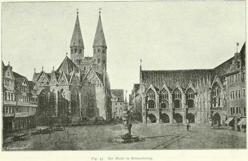 Fig. 45. Der Markt in Braunschweig (Nach einer Fotografie)