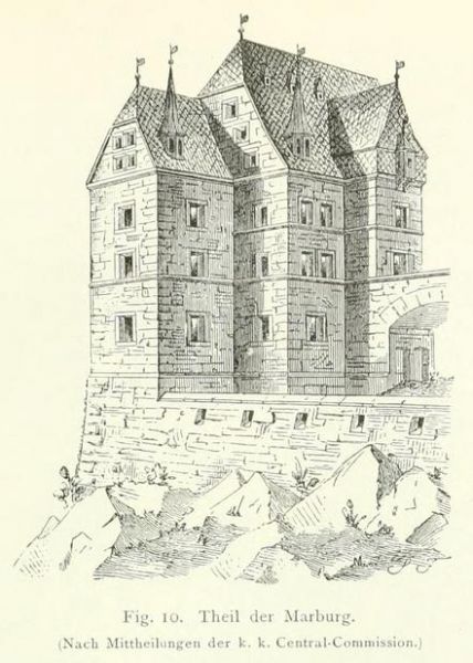 Fig. 10. Teil der Marburg. (Nach Mitteilungen der k. k. Zentral-Kommission.) 
