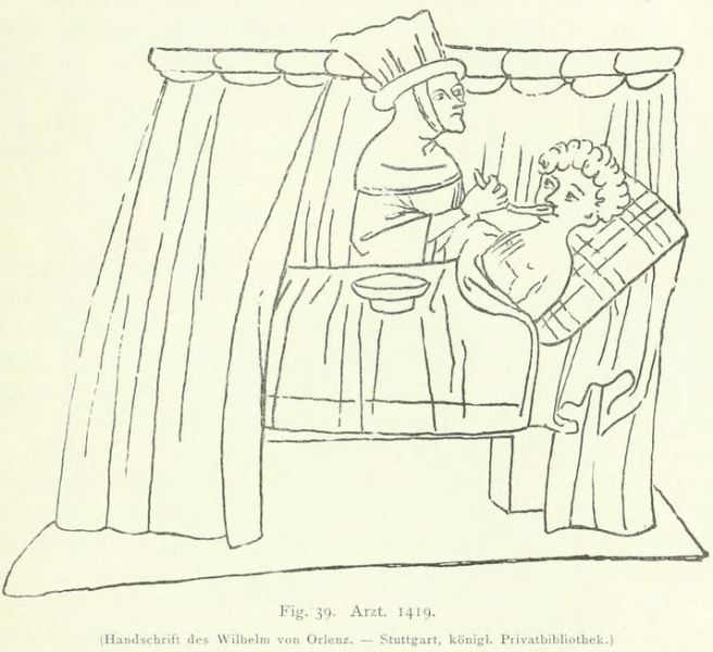 Fig. 39. Arzt. 1419. (Handschritt des Wilhelm von Orlenz. — Stuttgart, königl. Privatbibliothek.)
