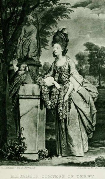 090. W. Dickinson nach Reynolds Elisabeth Comtess of Derby Mezzotinto Bruckmann.